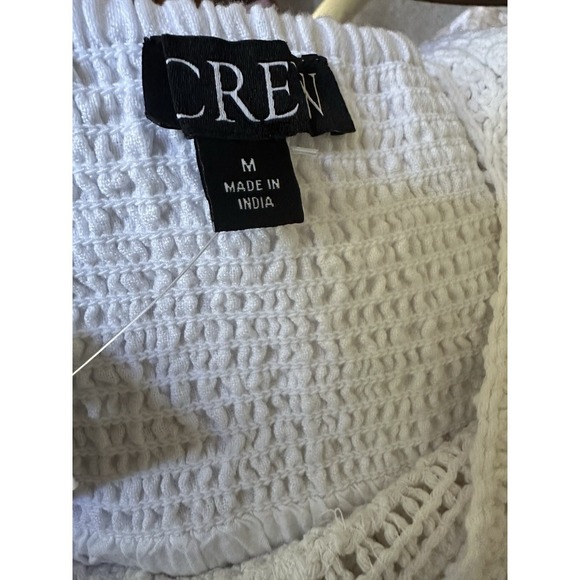 J.Crew White Boho Crochet Bodice Linen Maxi Dress Women's Size M Summer Beach - Picture 10 of 13